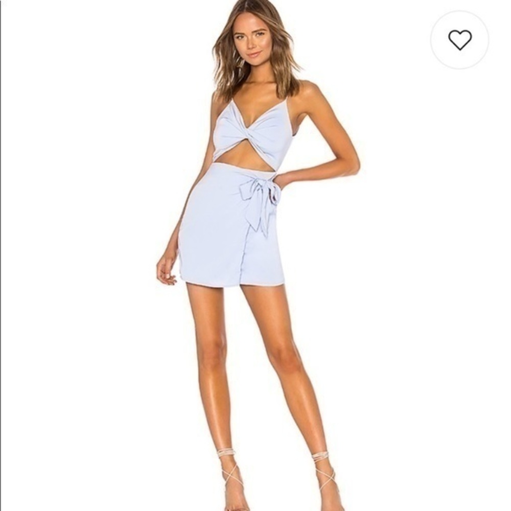 Superdown blue cut out wrap dress kamryn